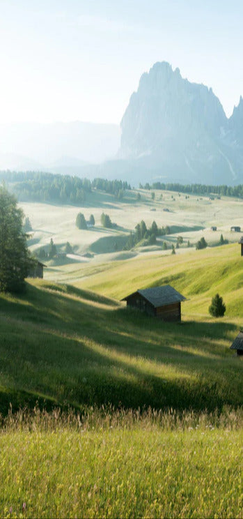 Duschrückwand - Dolomiten Berglandschaft auf der Seiser Alm