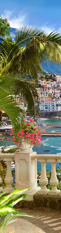 Duschrückwand - Paradiesischer Ausblick vom Balkon in Sizilien