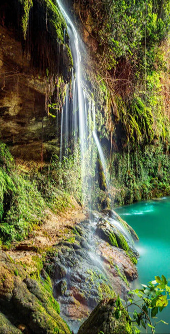 Duschrückwand - Kaskade mit klarem Bach im Libanon