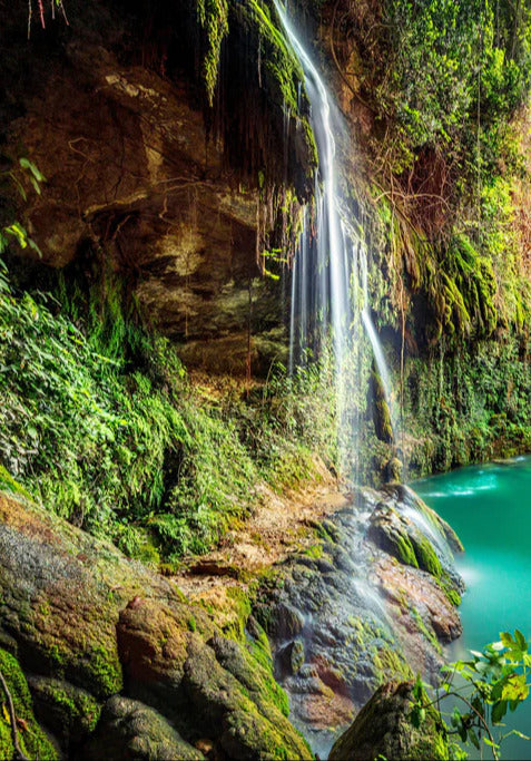 Duschrückwand - Kaskade mit klarem Bach im Libanon