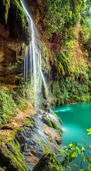 Duschrückwand - Kaskade mit klarem Bach im Libanon