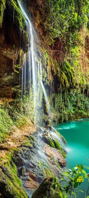 Duschrückwand - Kaskade mit klarem Bach im Libanon