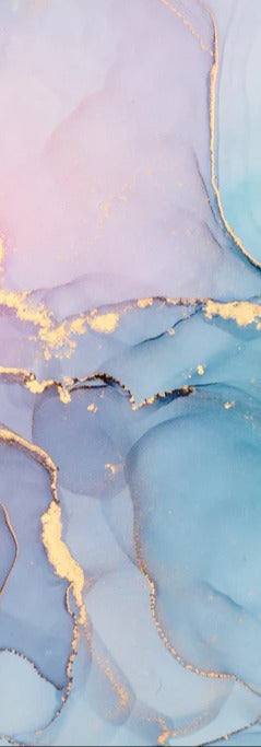 Duschrückwand - Abstrakte Muster mit goldenem Rand