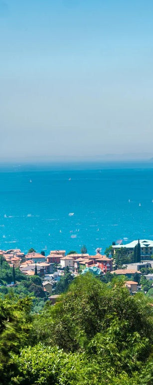 Duschrückwand - Aussicht vom Gipfel auf Gardasee
