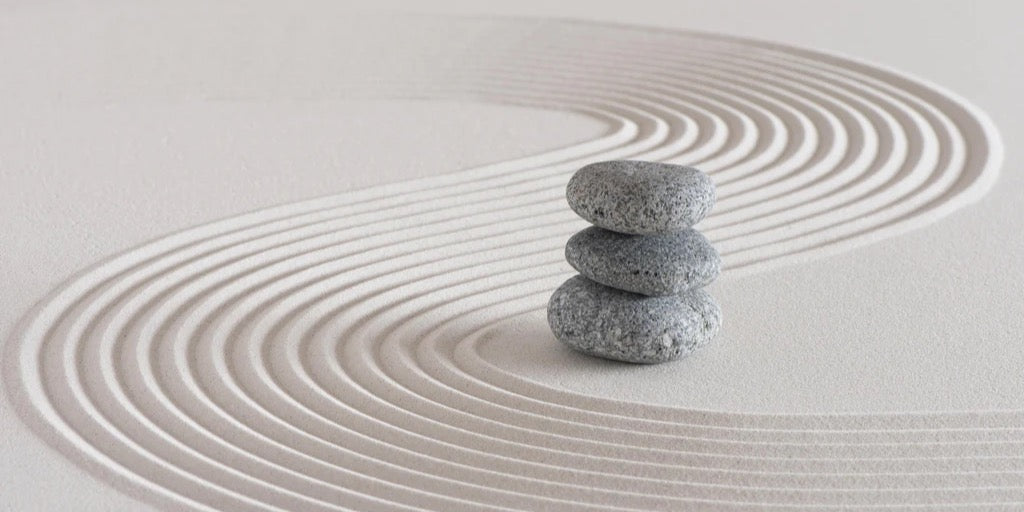 Spritzschutz - Japanischer Zen-Garten auf Sand