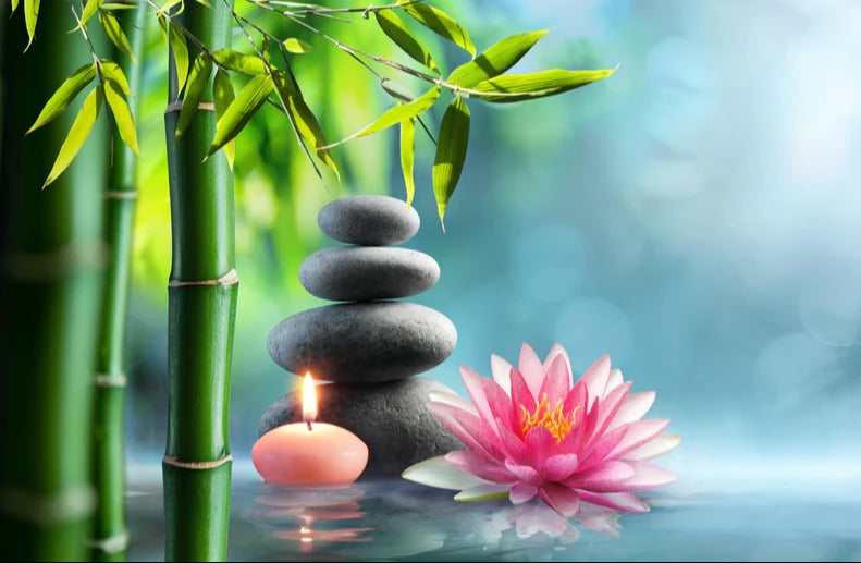 Office Poster - Entspannung mit Lotus & Bambus