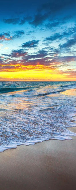 Duschrückwand - Sonnenaufgang über dem Strand