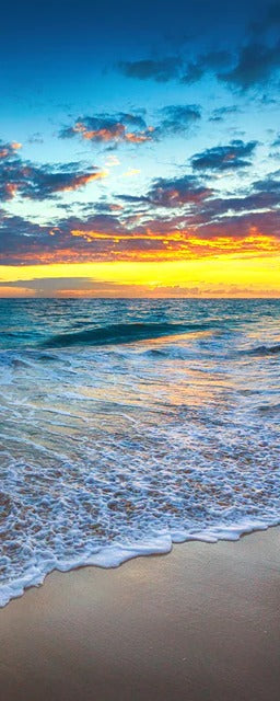 Duschrückwand - Sonnenaufgang über dem Strand