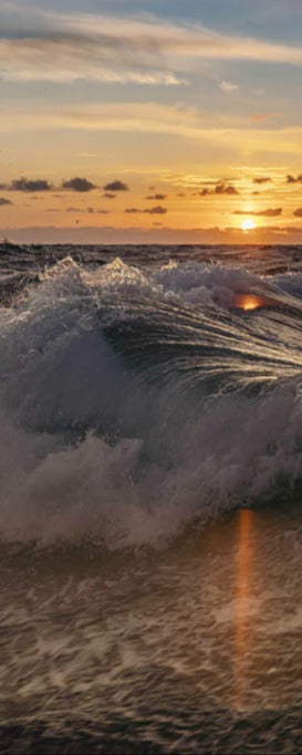 Duschrückwand - Kleine Windwelle bei Sonnenuntergang