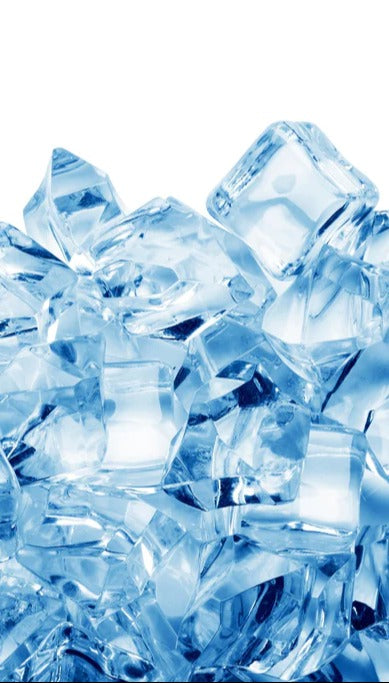 Duschrückwand - Blau kristallklarer Eiswürfel