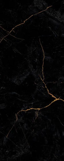 Duschrückwand - Schwarzer Marmor mit dünnen goldenen Adern