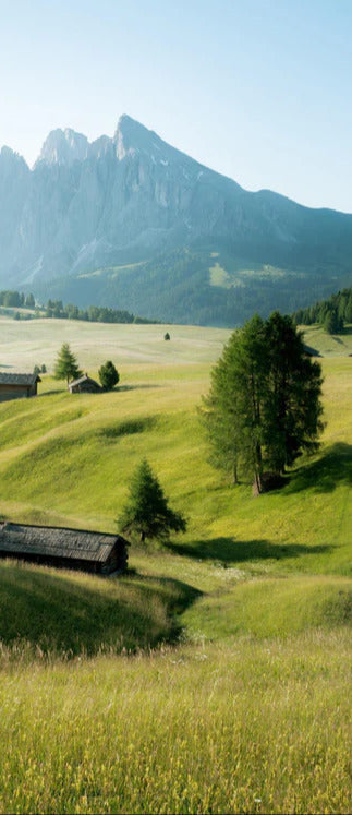 Duschrückwand - Dolomiten Berglandschaft auf der Seiser Alm
