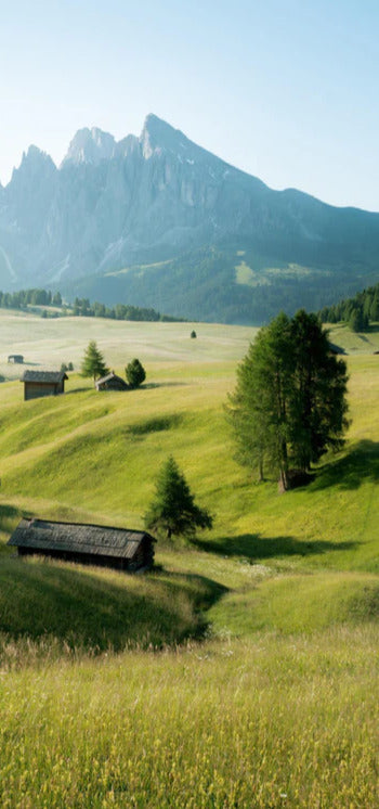 Duschrückwand - Dolomiten Berglandschaft auf der Seiser Alm