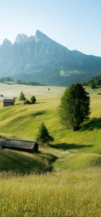 Duschrückwand - Dolomiten Berglandschaft auf der Seiser Alm