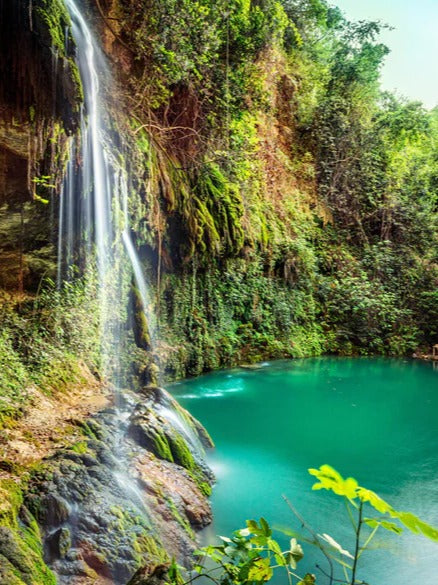 Duschrückwand - Kaskade mit klarem Bach im Libanon