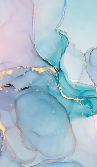 Duschrückwand - Abstrakte Muster mit goldenem Rand