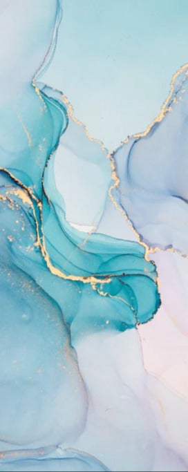 Duschrückwand - Abstrakte Muster mit goldenem Rand