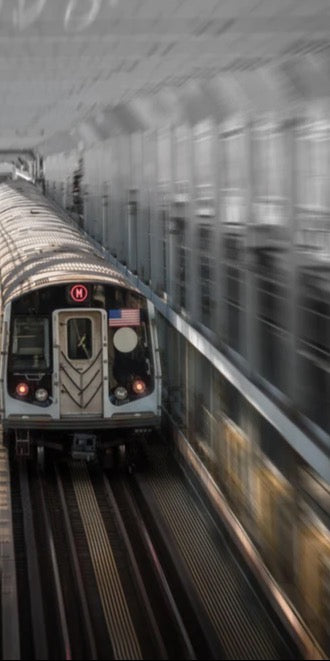 Duschrückwand - Dynamische Aufnahme Zug Brooklyn NY