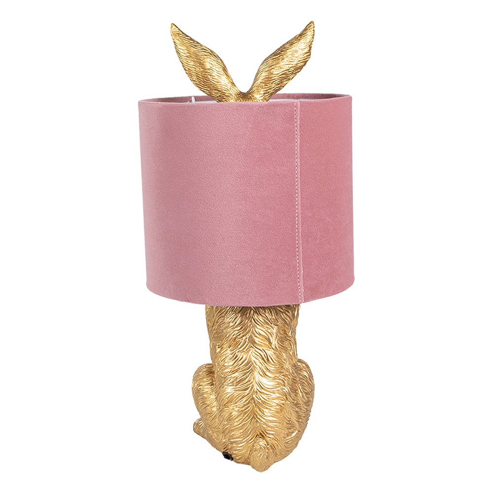 Tischleuchte Rabbit Ø 20x43 cm goldfarben rosa Polyresin Schreibtischleuchte