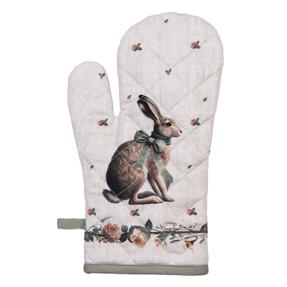 Ofenhandschuh 18x30 cm Beige Baumwolle