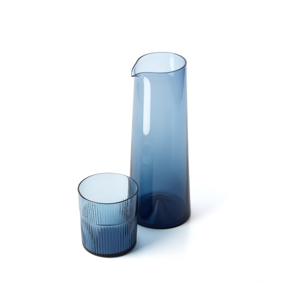 Der Azure Rippled Low Tumbler – Blau