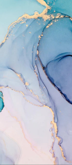 Duschrückwand - Abstrakte Muster mit goldenem Rand