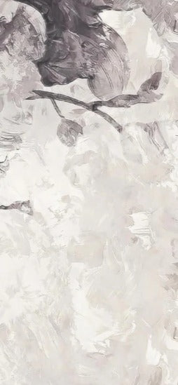 Duschrückwand - Grau-weißes florales Design Poster 50x70