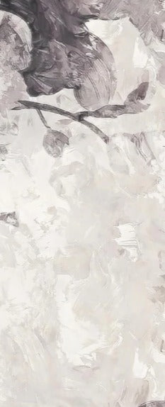 Duschrückwand - Grau-weißes florales Design Poster 50x70