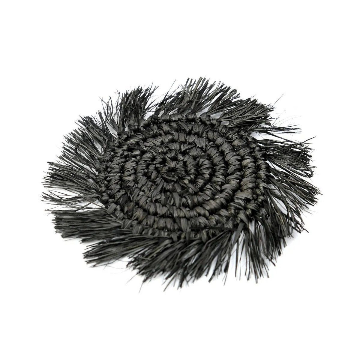 Der Fringe Raffia Coaster - Schwarz
