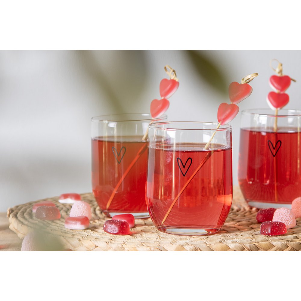 Wasserglas Herz 300 ml Trinkbecher aus transparentem Glas