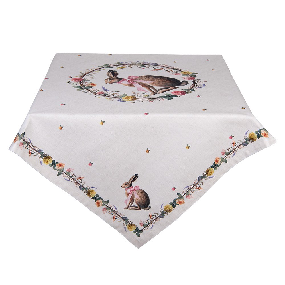 Tischdecke 100x100 cm Beige Baumwolle