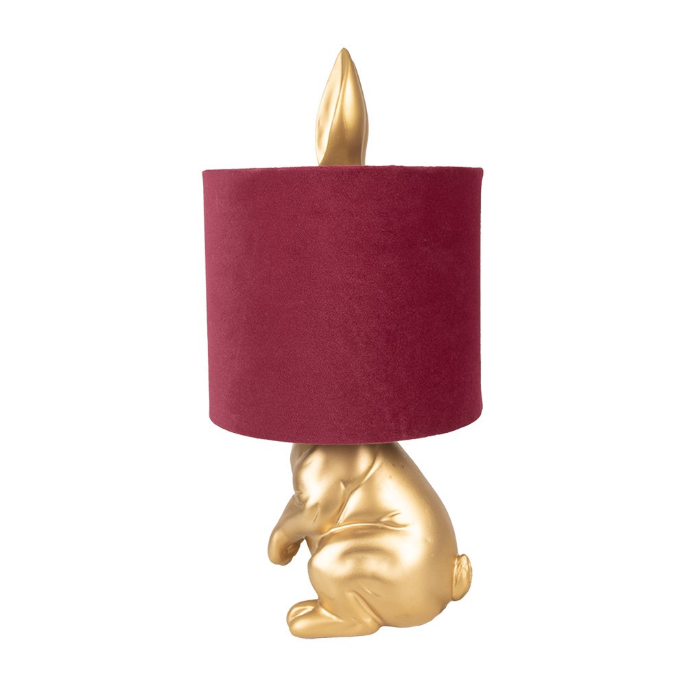 Tischleuchte Rabbit Ø 20x42 cm Goldfarbener roter Kunststoff