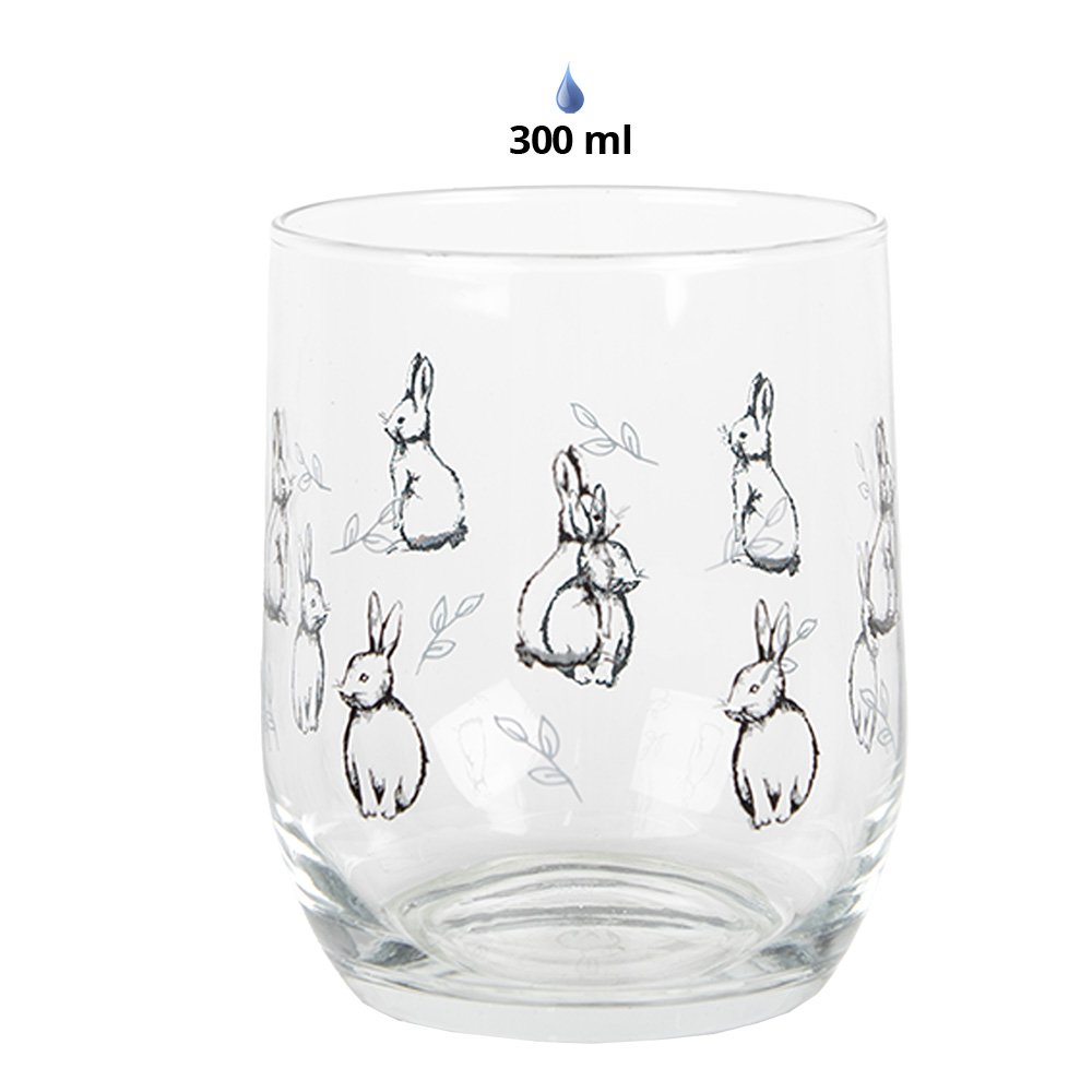 Wasserglas 300 ml Transparenter Kaninchen-Trinkbecher aus Glas