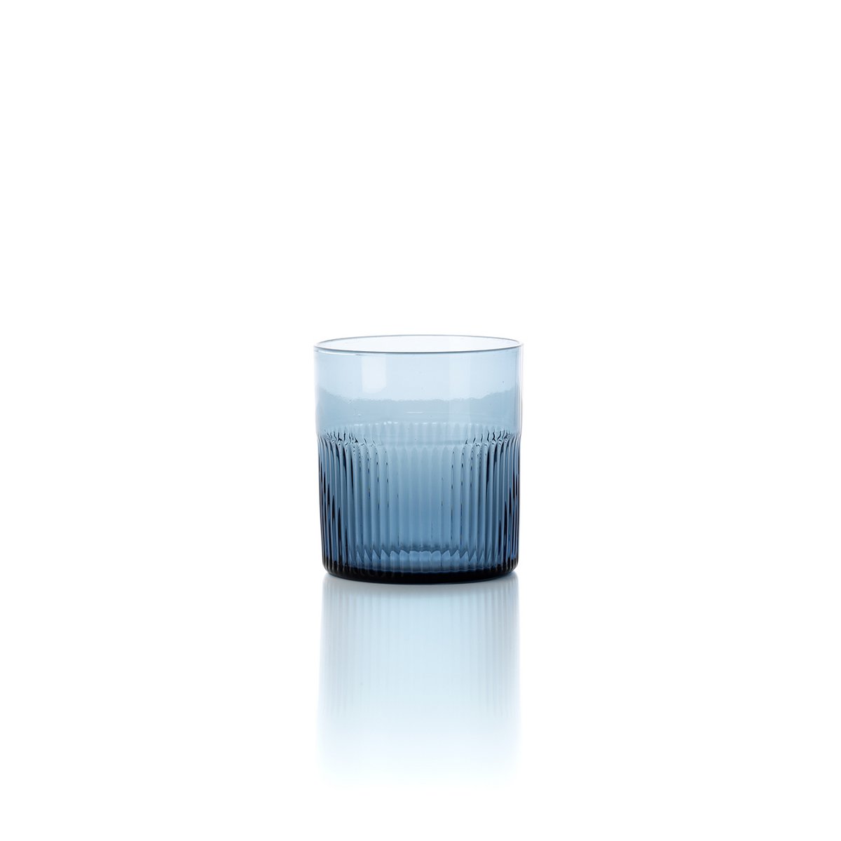 Der Azure Rippled Low Tumbler – Blau