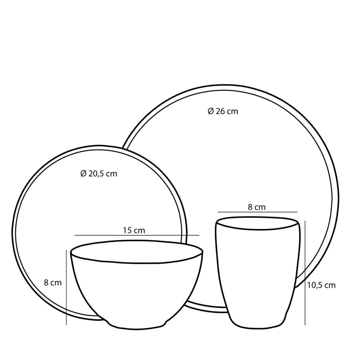Geschirrset Tabo Schwarz