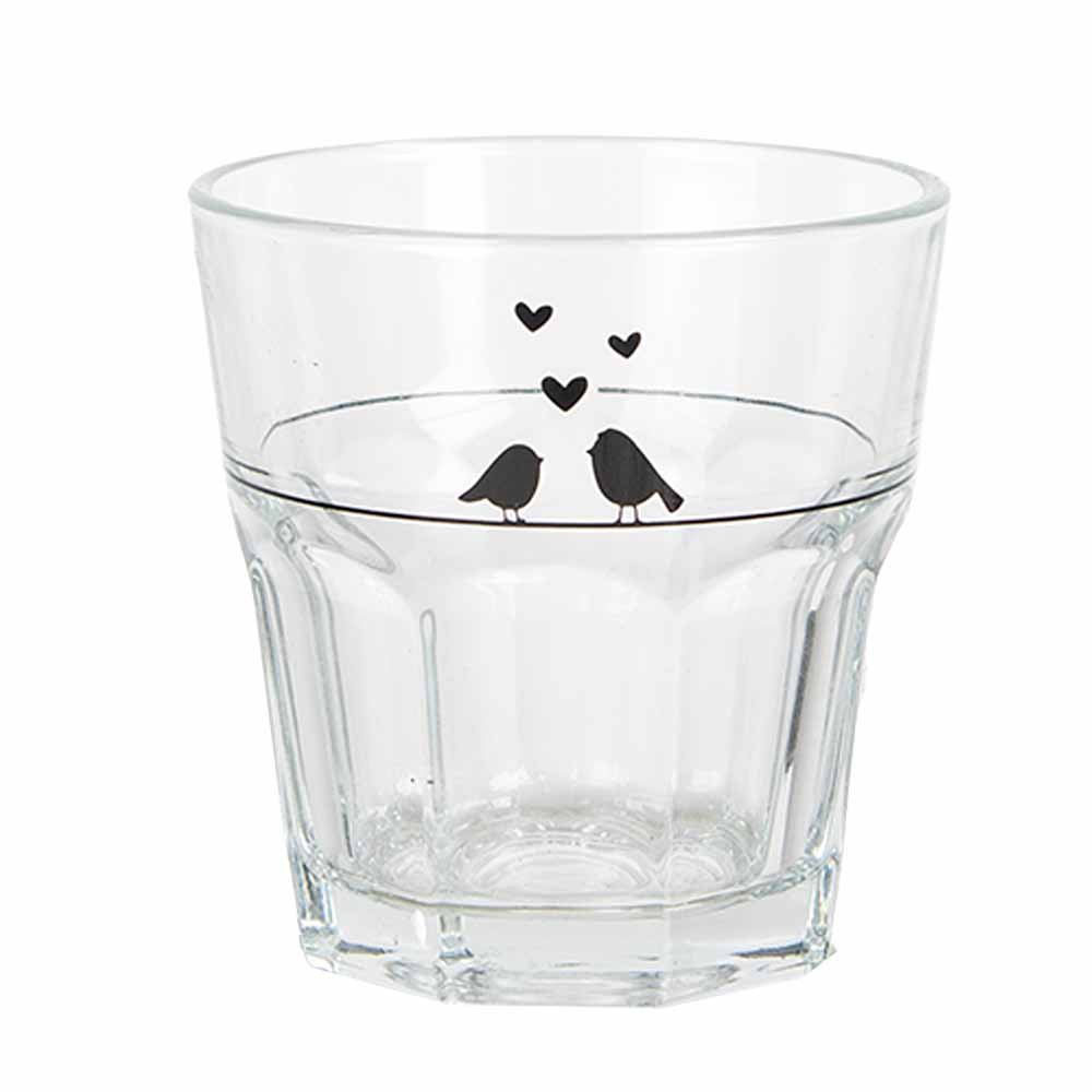 Wasserglas 200 ml, transparenter Glasvogel-Trinkbecher