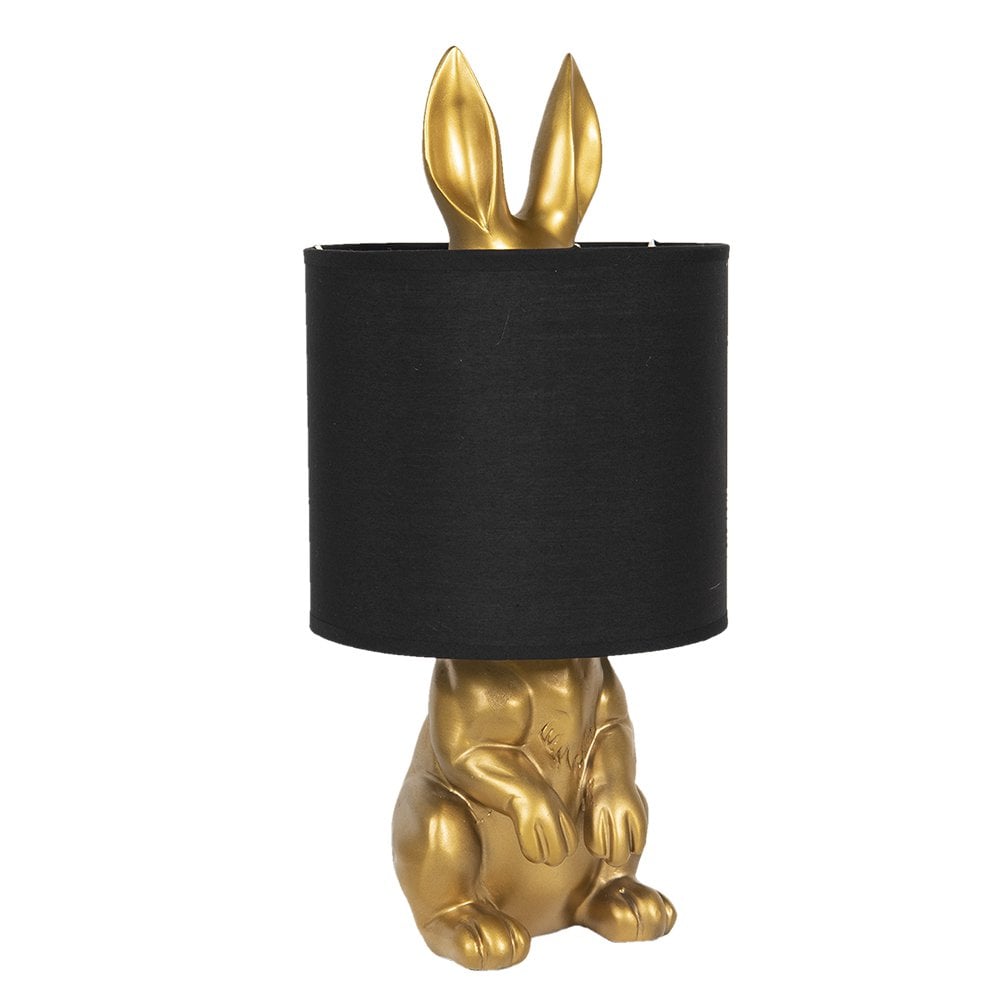 Tischlampe Kaninchen Ø 20x42 cm goldgeläutete Kunststoffschreibtischlampe
