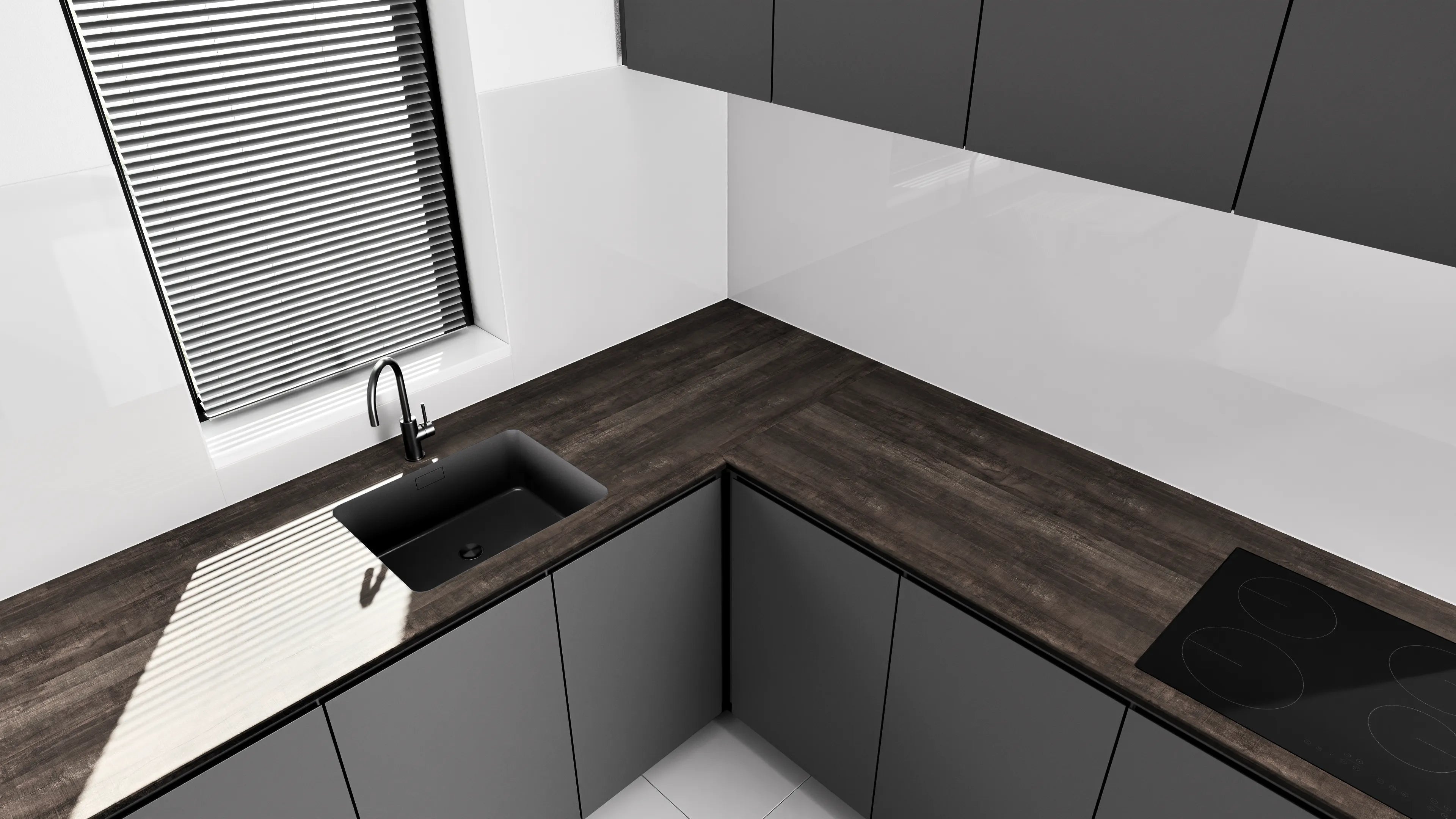 Arbeitsplatte - Dark Wooden Structure