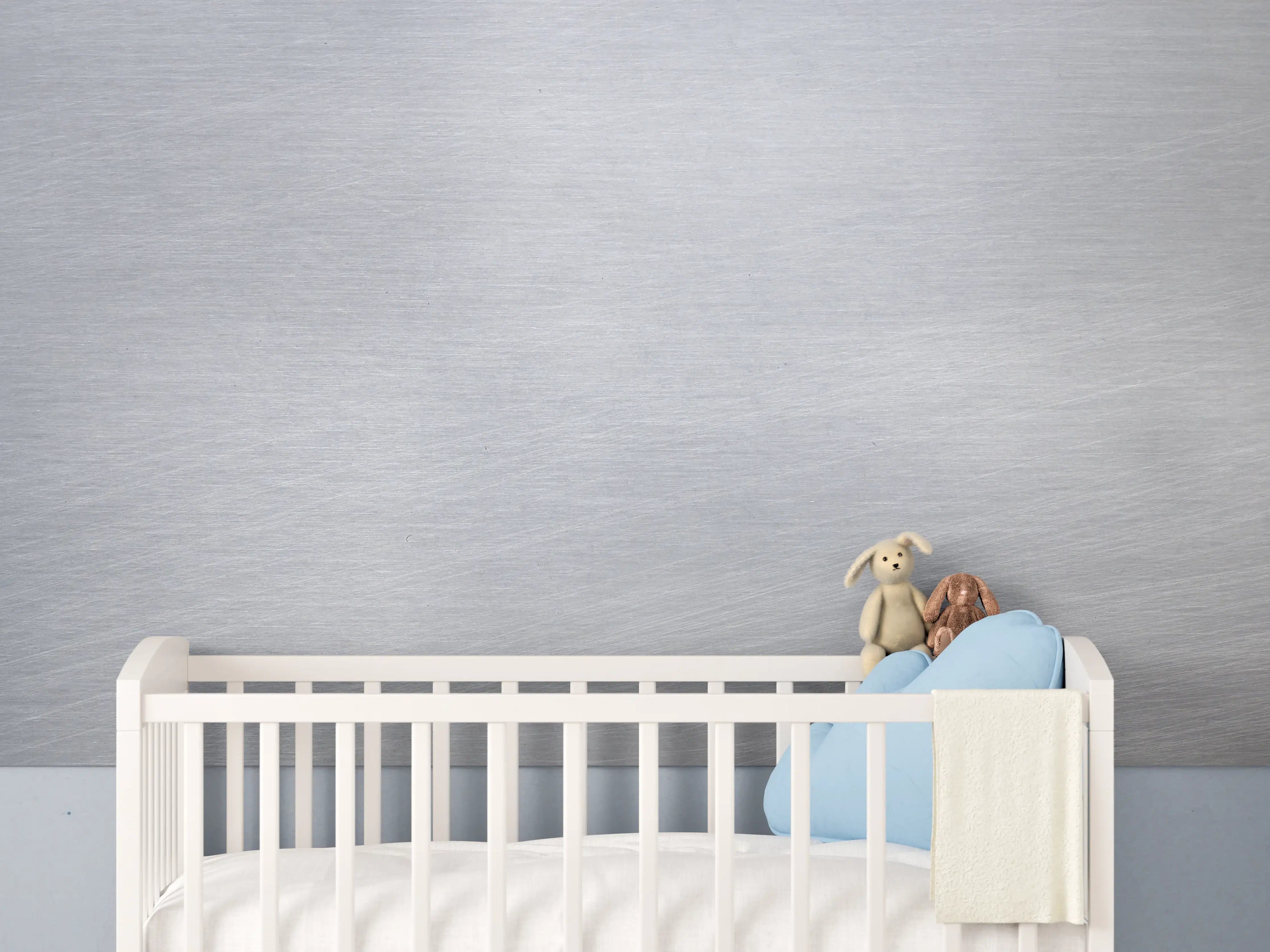 Babyzimmer Wandgestaltung - Gebürsteter Stahl