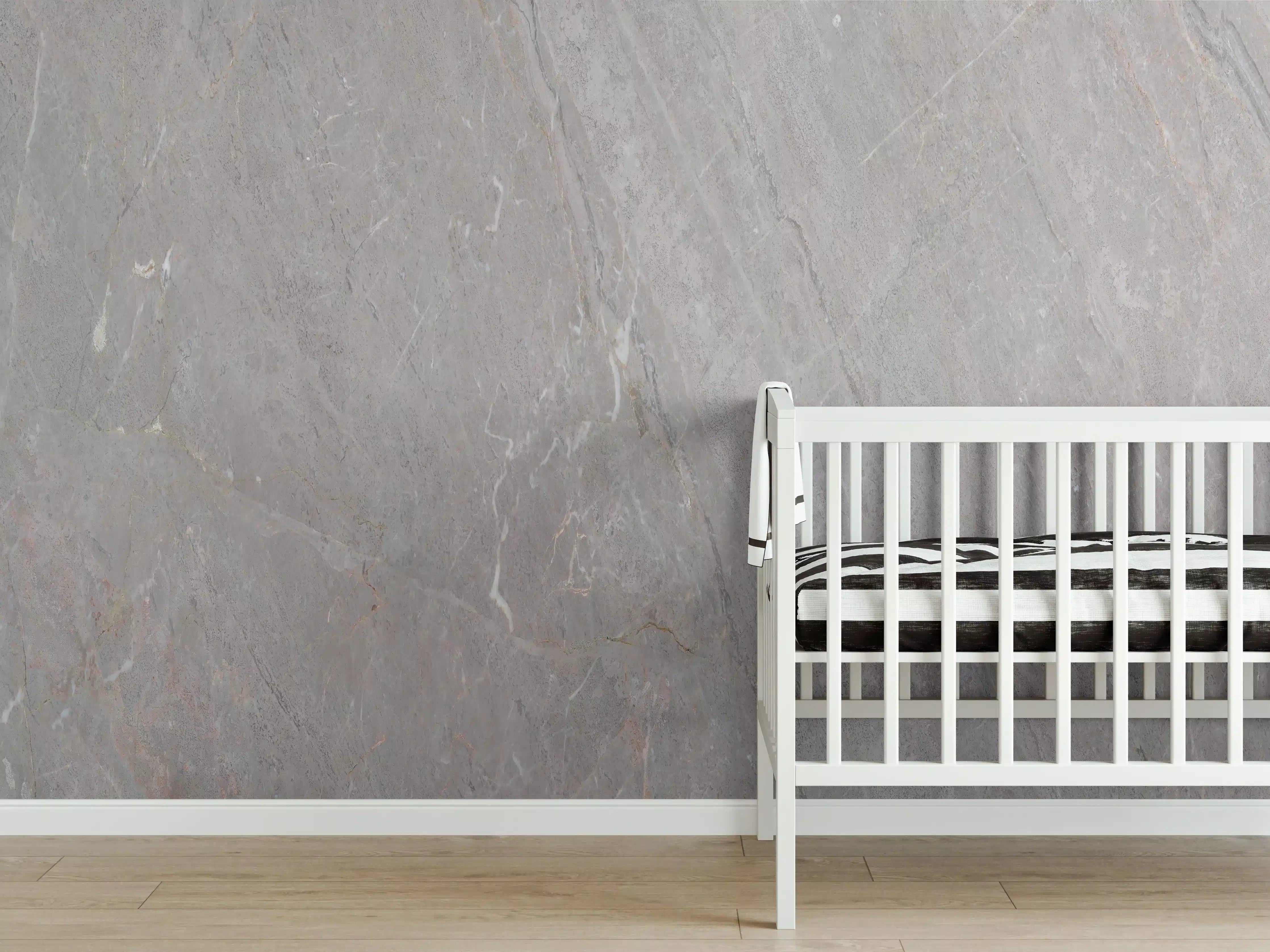 Babyzimmer Wandgestaltung - Natürliche Graue Marmor Textur