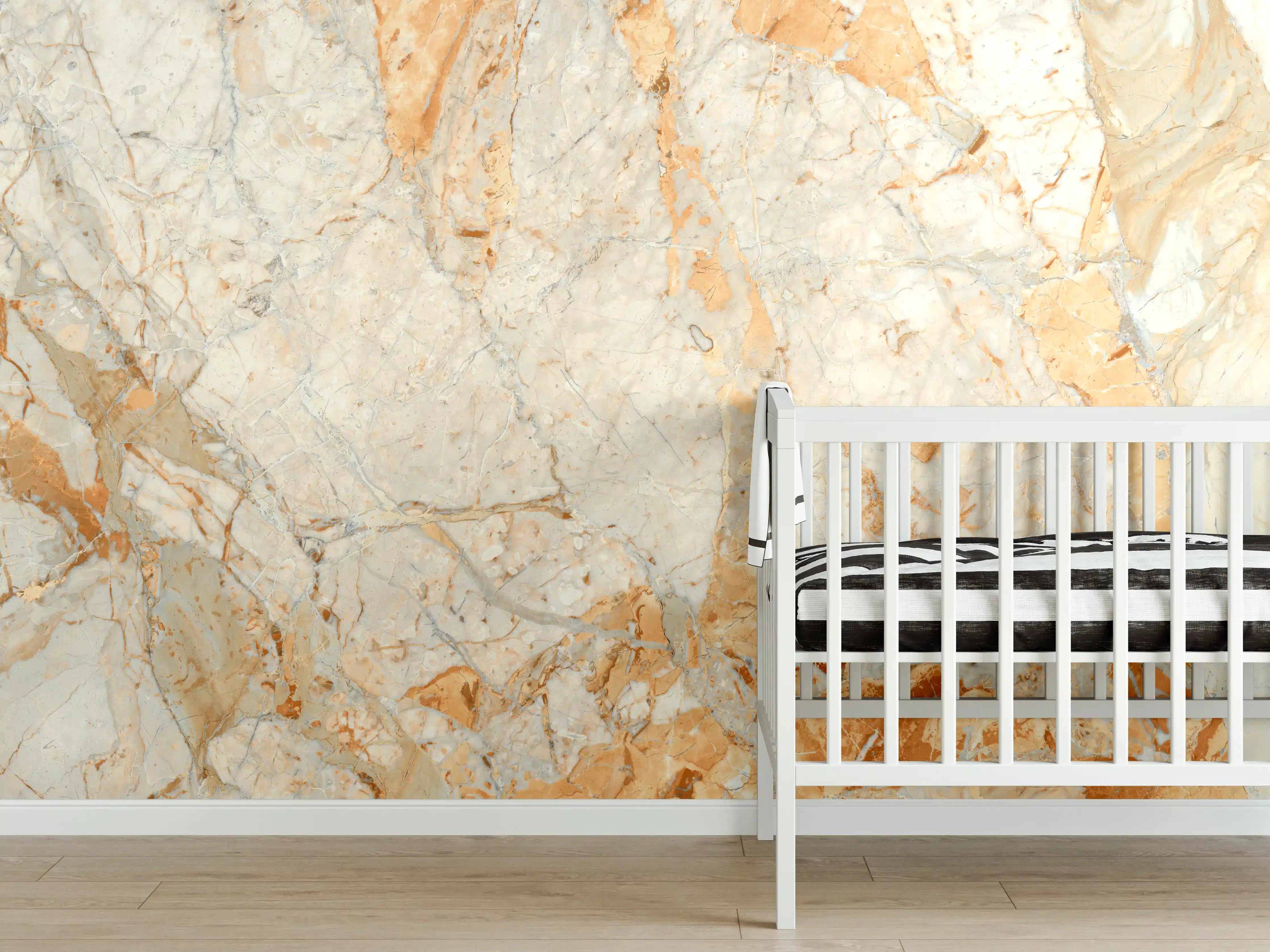 Babyzimmer Wandgestaltung - Rötlich-beiger Marmor