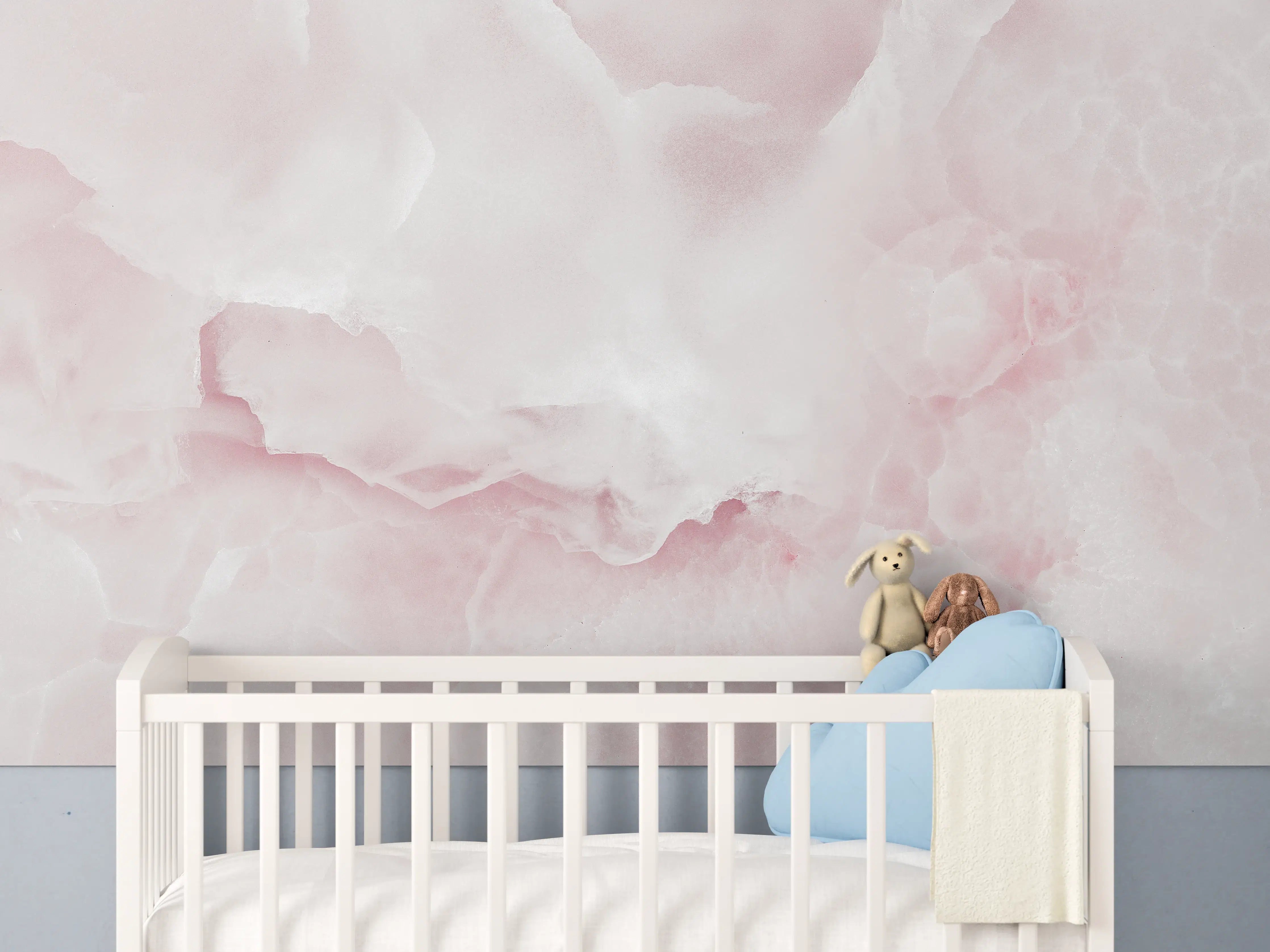 Babyzimmer Wandgestaltung - Rosa Emperador Onyx Marmor