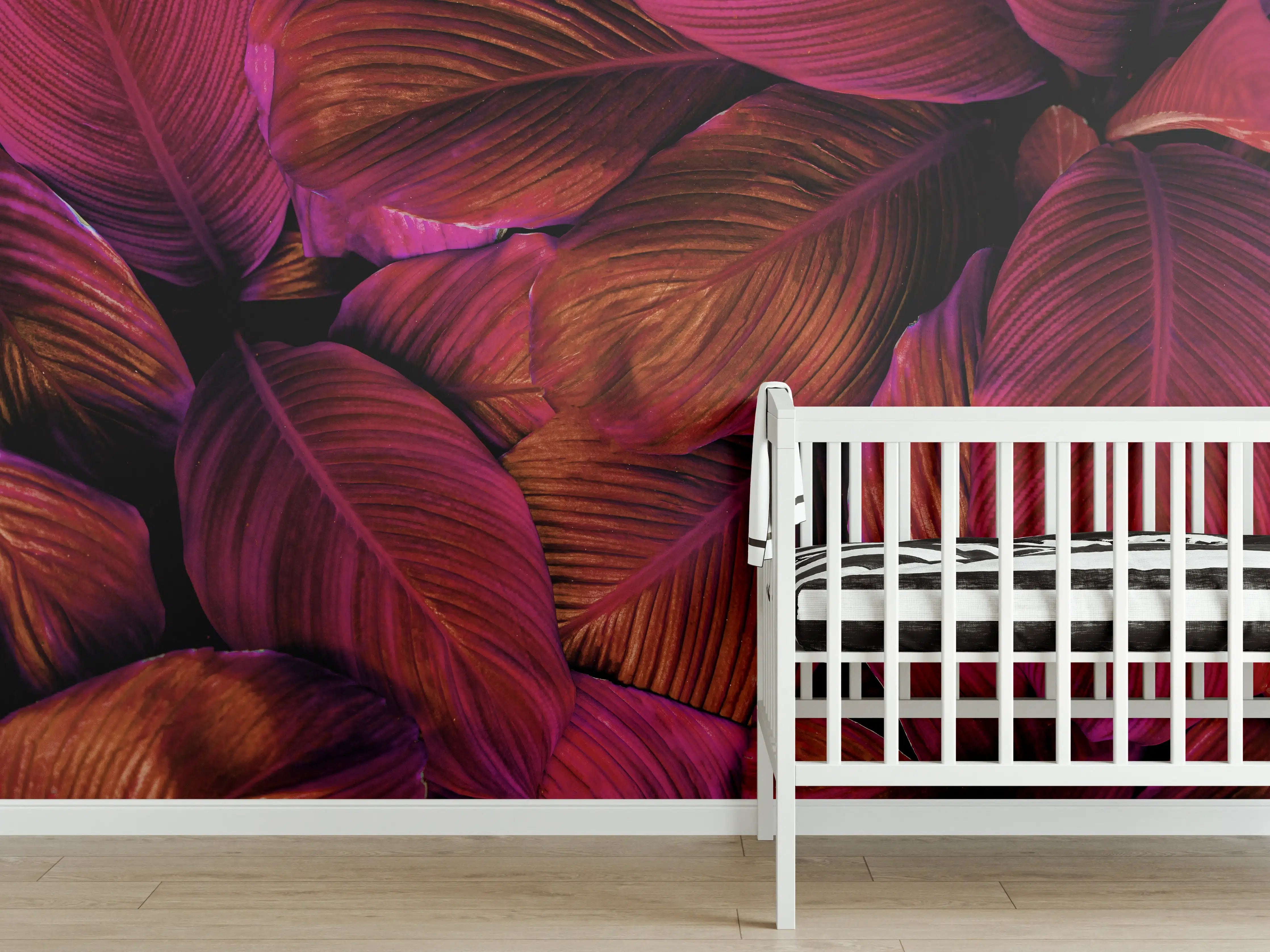 Babyzimmer Wandgestaltung - Spathiphyllum cannifolium - Rosa Blätter