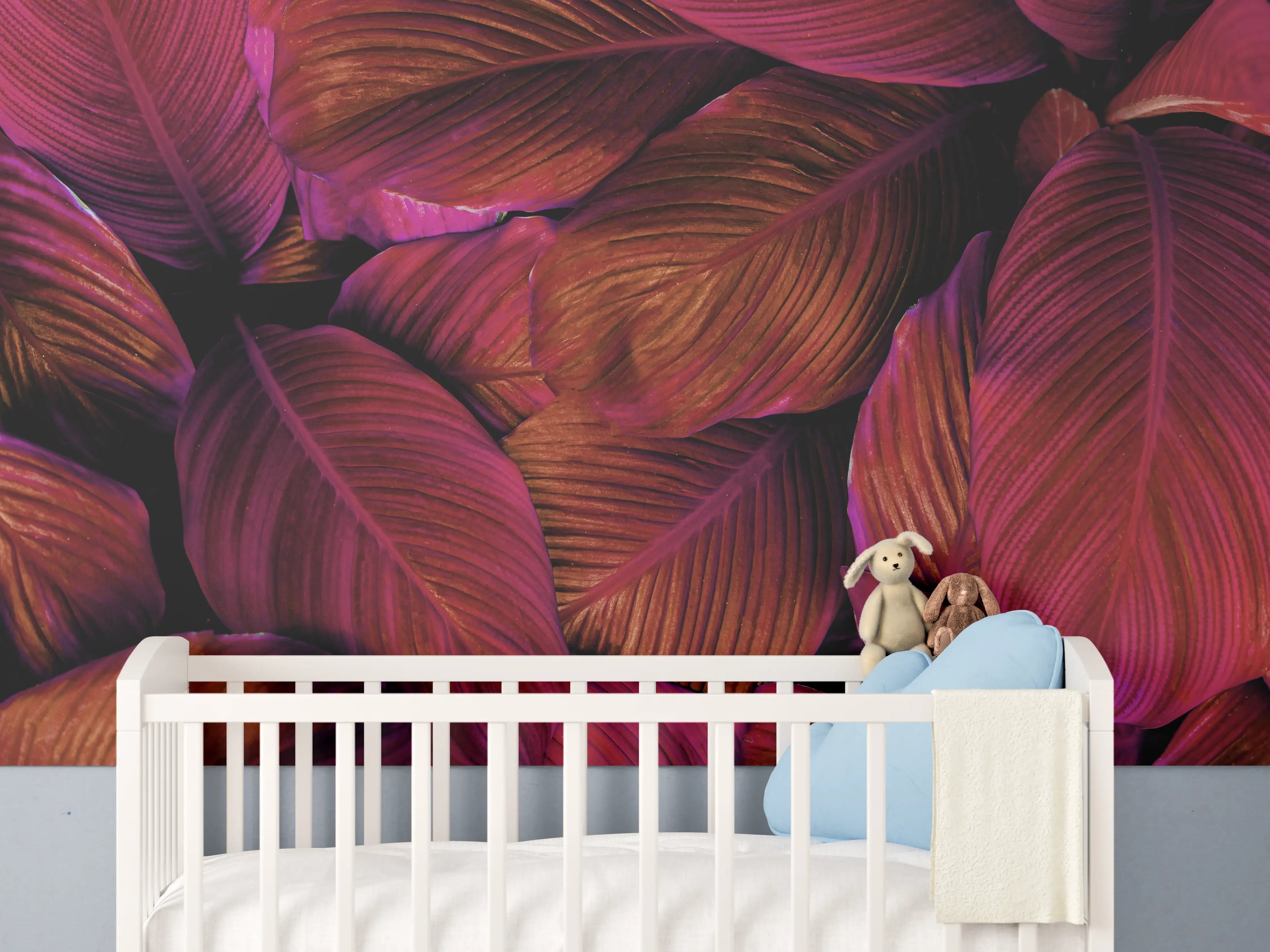Babyzimmer Wandgestaltung - Spathiphyllum cannifolium - Rosa Blätter