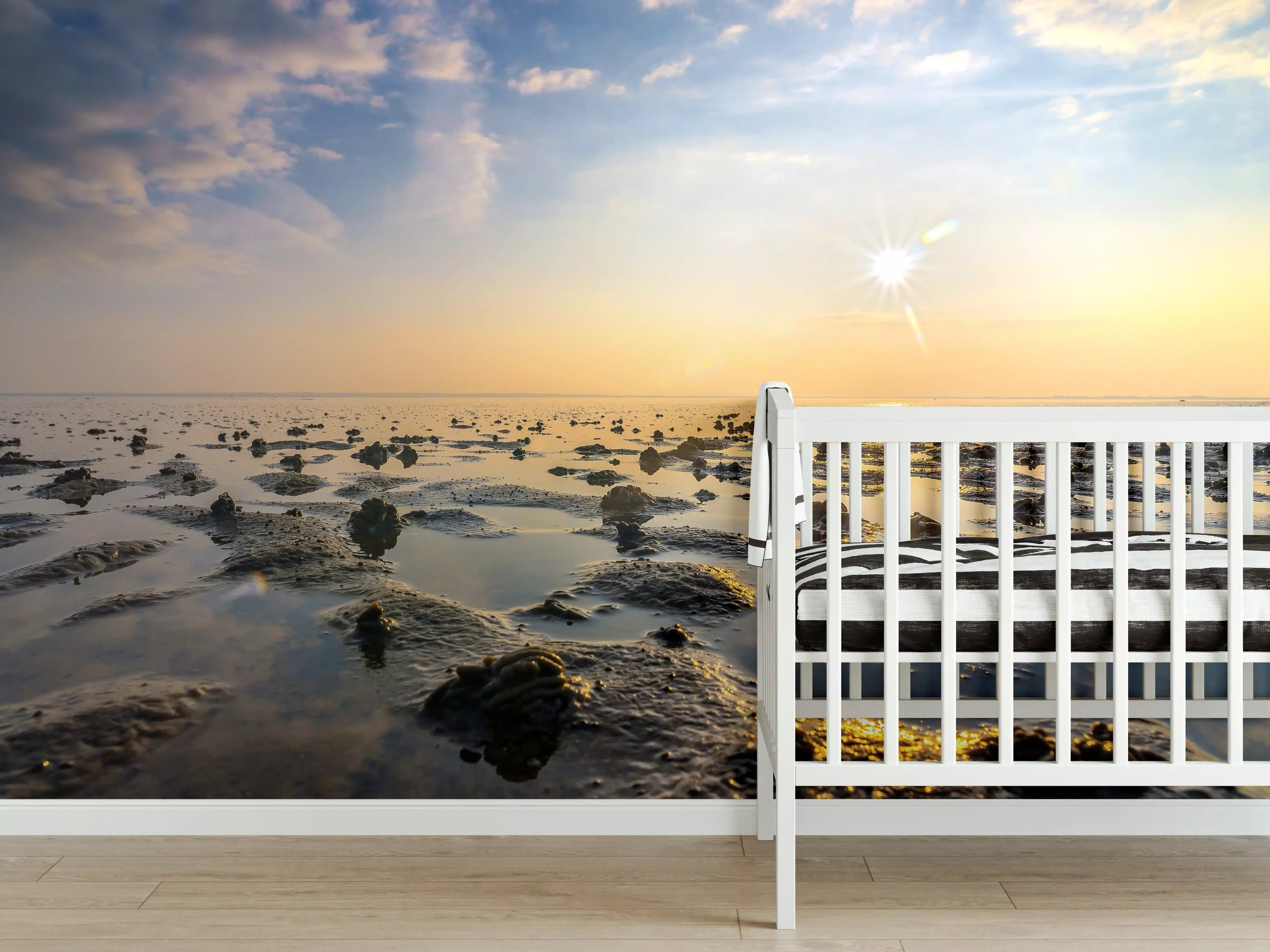 Babyzimmer Wandgestaltung - endlose Küste der Nordsee