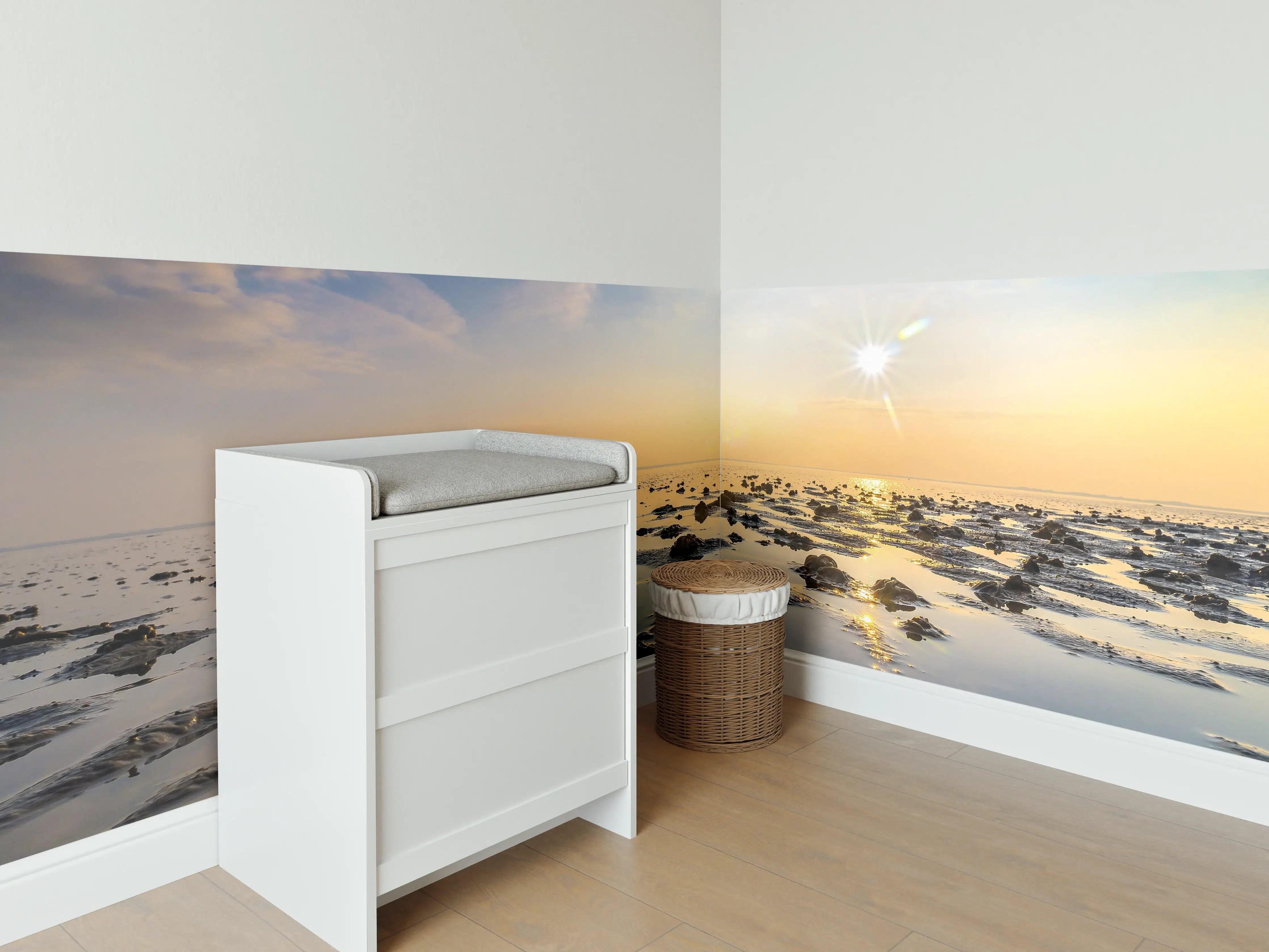 Babyzimmer Wandgestaltung - endlose Küste der Nordsee