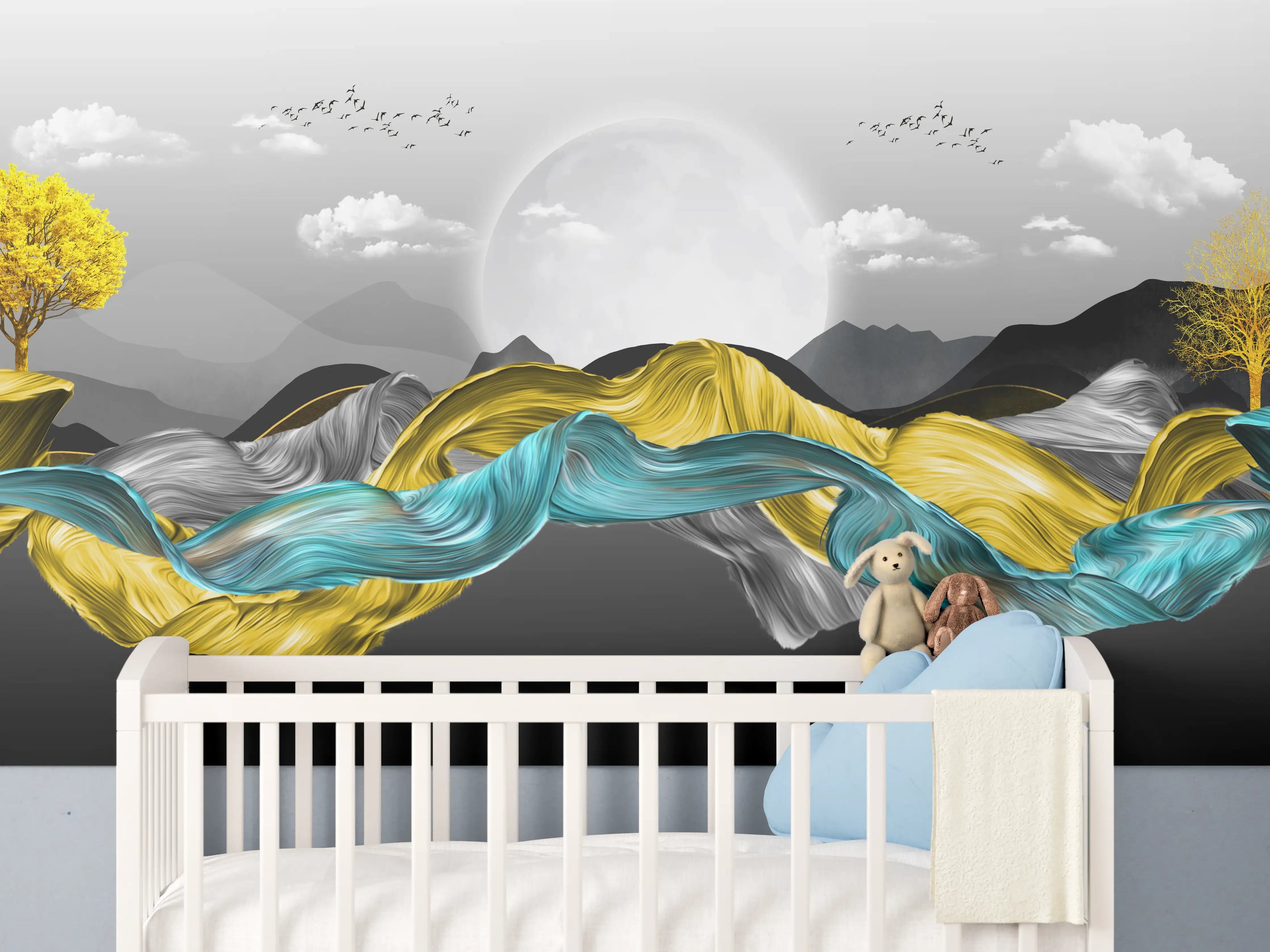 Babyzimmer Wandgestaltung - 3D Moderne Leinwand - Abstrakt