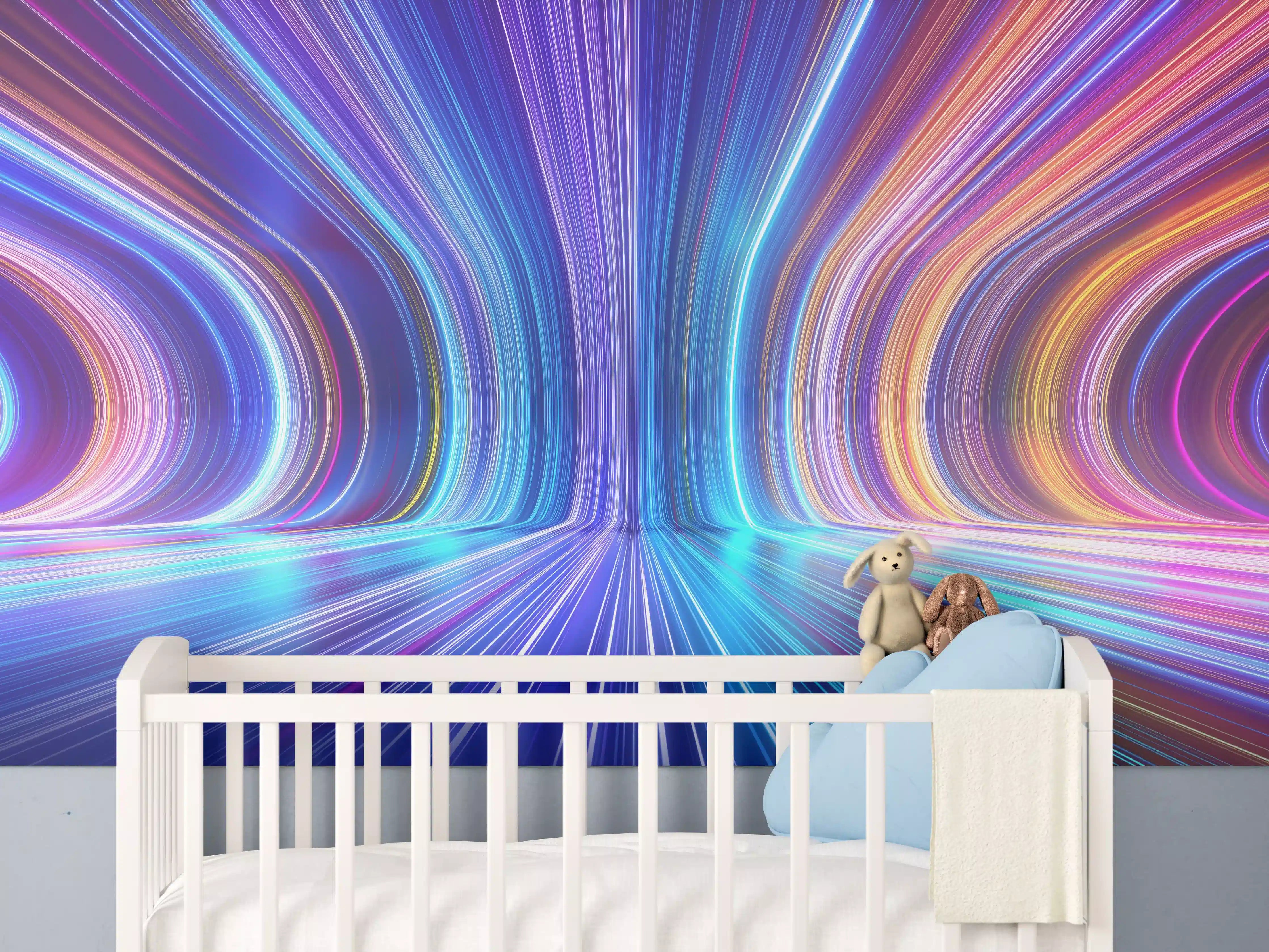 Babyzimmer Wandgestaltung - 3D Rendering - Zukunft