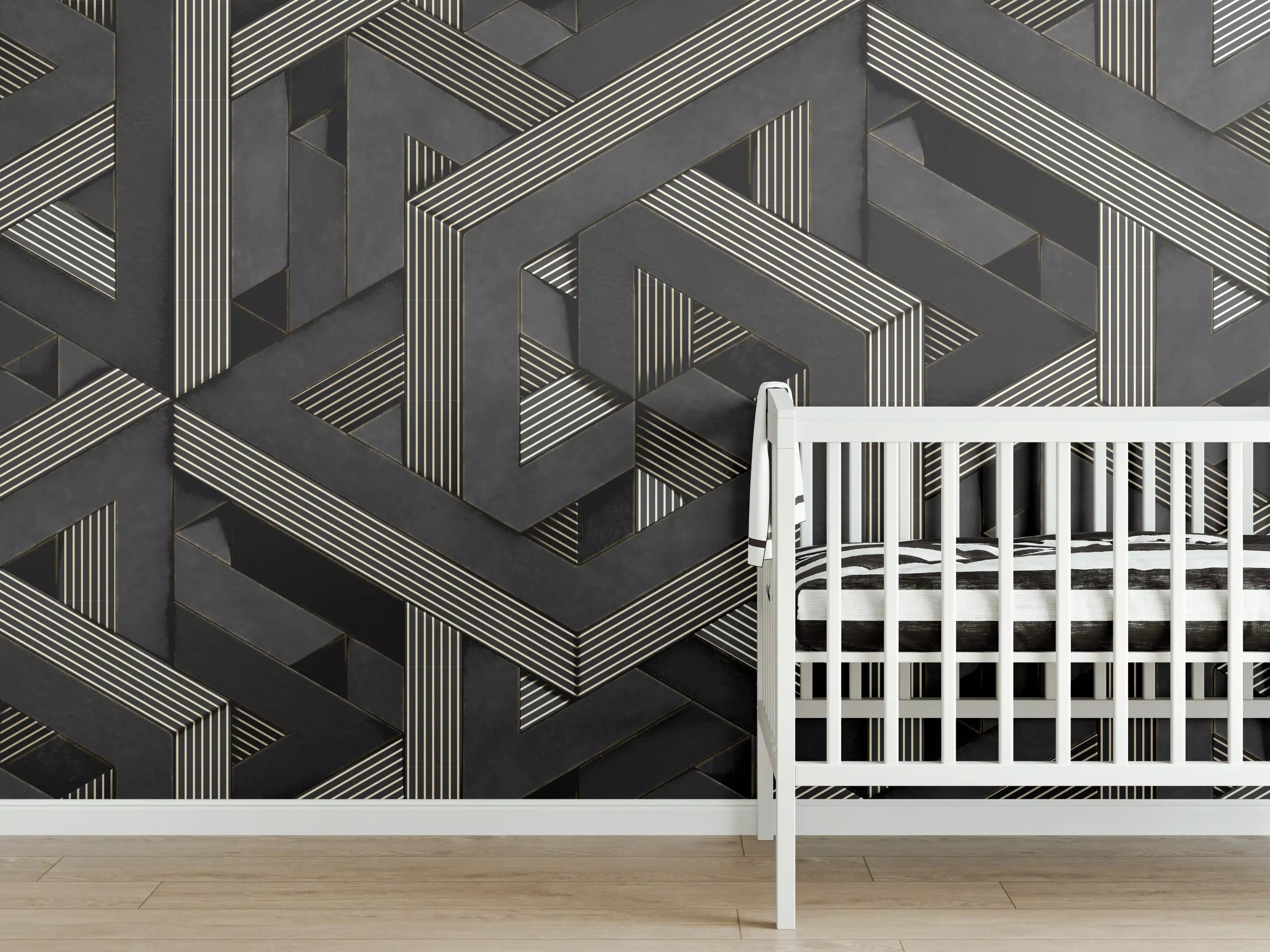 Babyzimmer Wandgestaltung - 3D Tapeten Muster