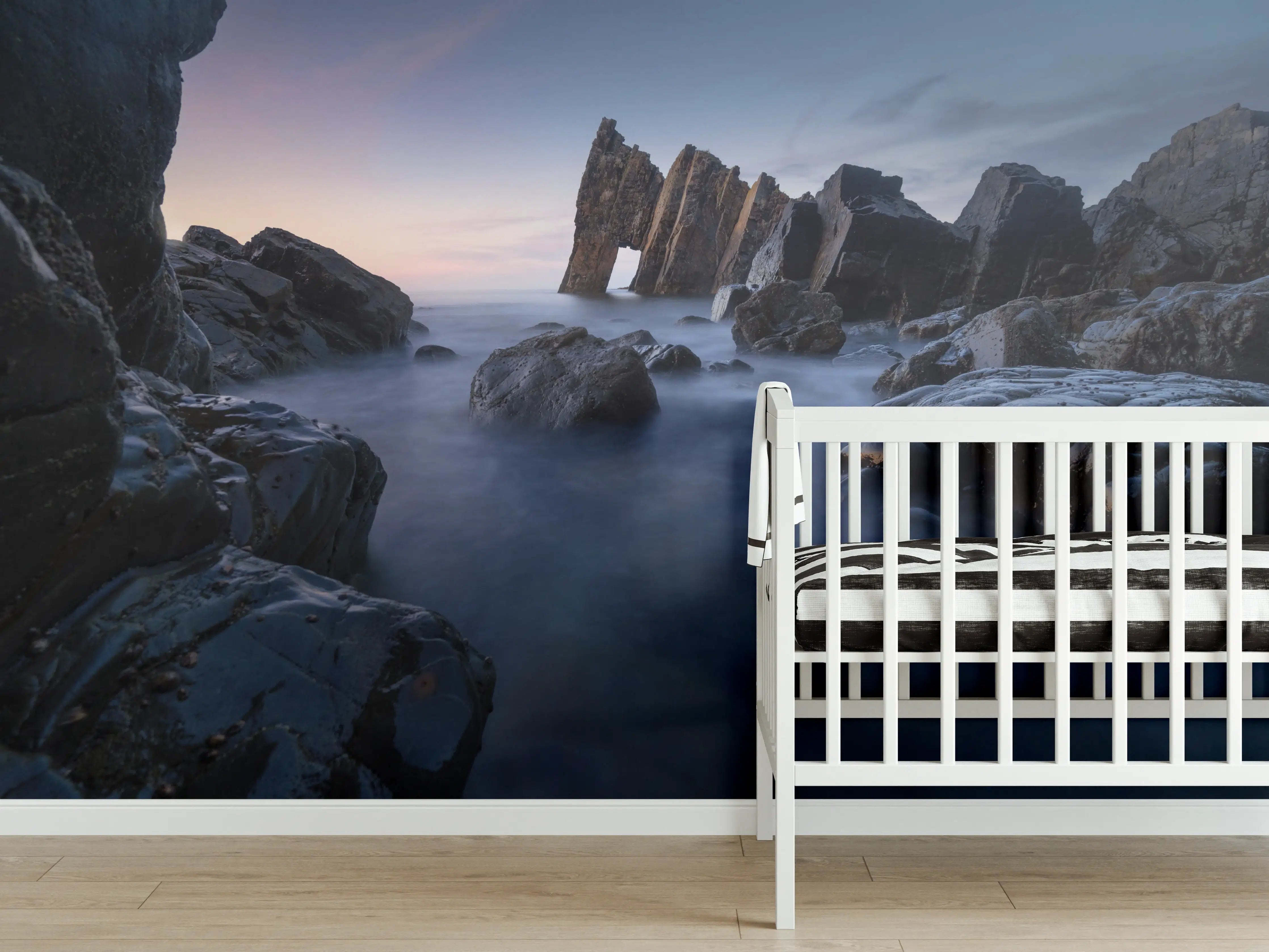 Babyzimmer Wandgestaltung - Abendlicht Küstenpanorama